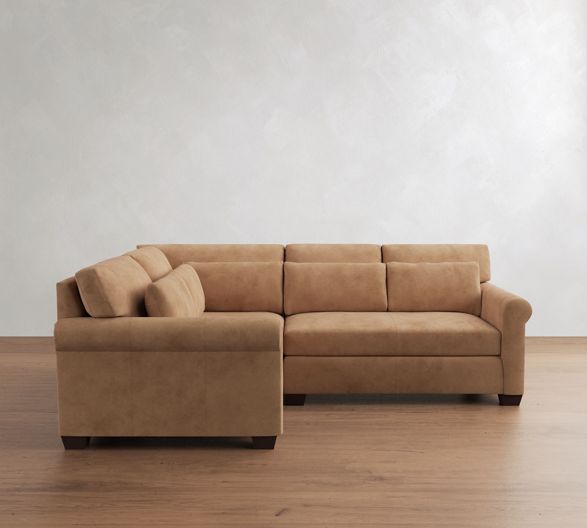York Roll Arm Deep Seat Leather 3-Piece Sectional (102") - thumbnail 10
