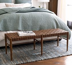 Skylar Woven Leather Bench