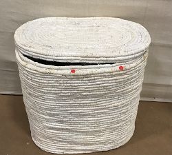 Open Box: Coil Double Hamper - Whitewash