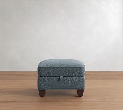 Open Box: Irving Roll Arm Storage Ottoman without Nailheads - Luxe Boucle Slate, Coffee