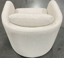 Open Box: Remmy Upholstered Petite Swivel Armchair (32") - Performance Boucle Oatmeal