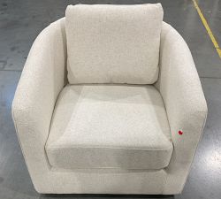 Open Box: Remmy Upholstered Petite Swivel Armchair (32") - Performance Boucle Oatmeal