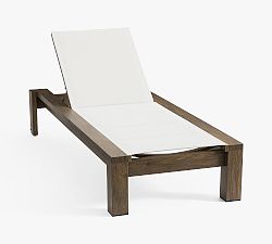 Open Box: Rockport Mesh Outdoor Single Chaise with Wheels - Faux Wood