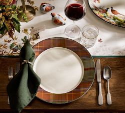 Woodrow Plaid Stoneware Charger Plates - Set of 4