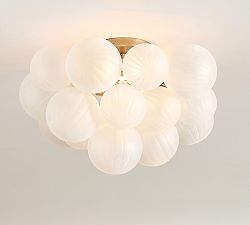 Cooper Frosted Glass Bubbled Flush Mount (18")