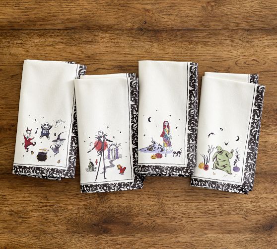 Nightmare Before Christmas Cotton Napkins - Mixed Set of 4