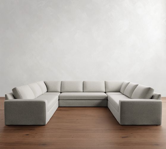 Big Sur Square Arm Slipcovered U-Shaped Sectional (145") by Pottery Barn