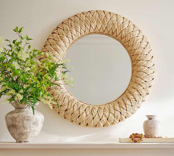 Harbor Braided Woven Round Mirror