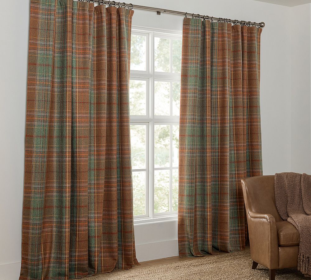 Woodrow Plaid Curtain - Set of 2 by Pottery Barn