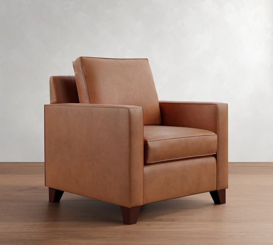 Cameron Square Arm Leather Chair by Pottery Barn