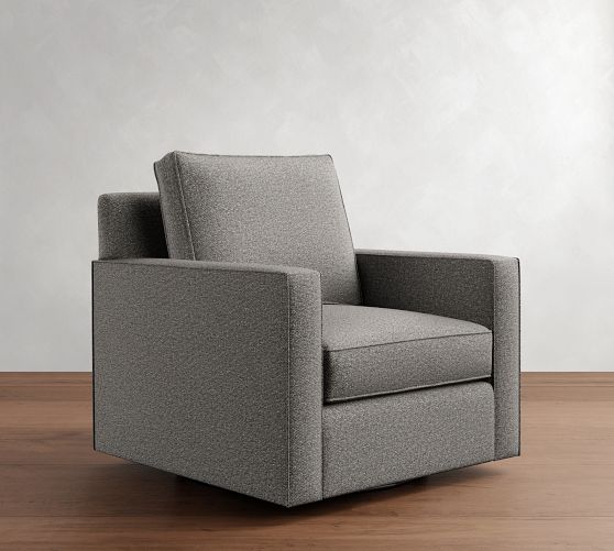 Cameron Square Arm Swivel Chair by Pottery Barn