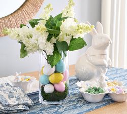 Floral Bunny Stoneware Cookie Jar