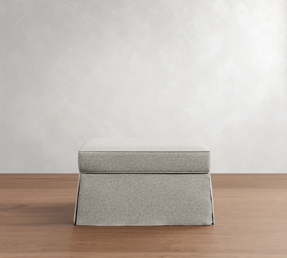 PB Comfort Slipcovered Storage Ottoman by Pottery Barn
