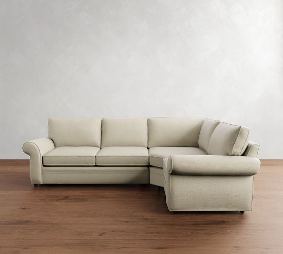 Pearce Roll Arm 3-Piece Wedge Sleeper Sectional (122") by Pottery Barn
