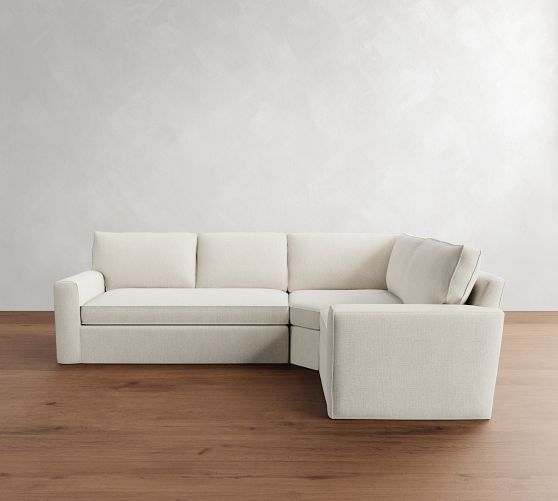 Pearce Square Arm Slipcovered 3-Piece Wedge Sectional (118"-126.5") by Pottery Barn