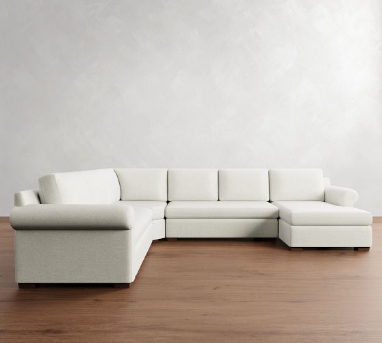 Shasta Roll Arm 4-Piece Wedge Sectional (134") by Pottery Barn