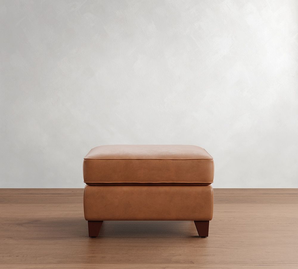 Cameron Leather Ottoman by Pottery Barn