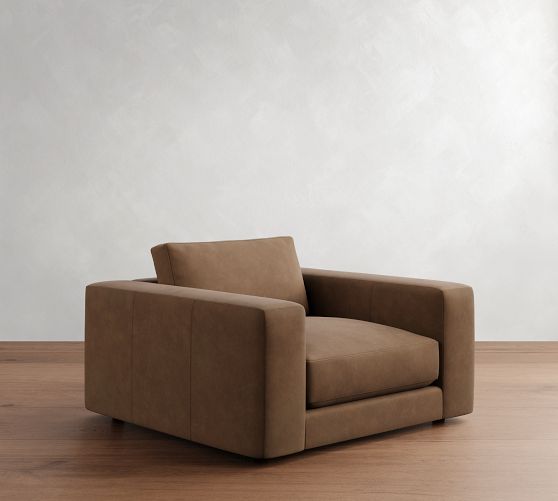 Carmel Lounge Leather Chair by Pottery Barn