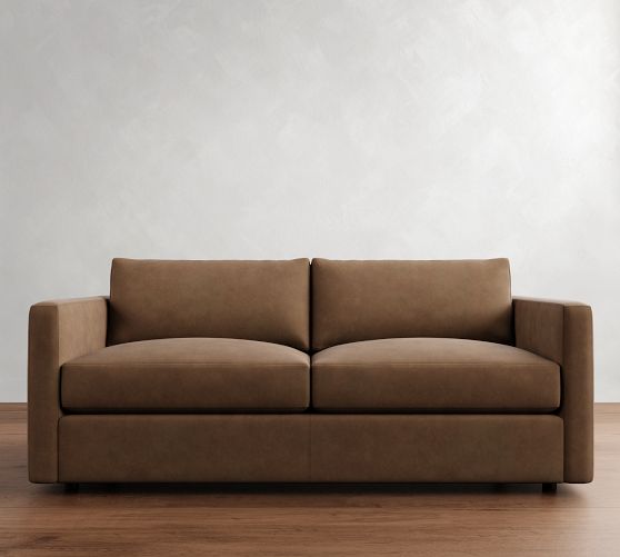 Carmel Slim Arm Leather Sleeper Sofa (80") by Pottery Barn