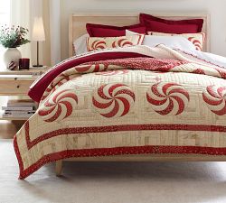 Peppermint Swirls Reversible Quilted Sham