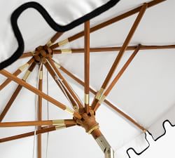 Scalloped Round Eucalyptus Umbrella with Brass Accents (9')