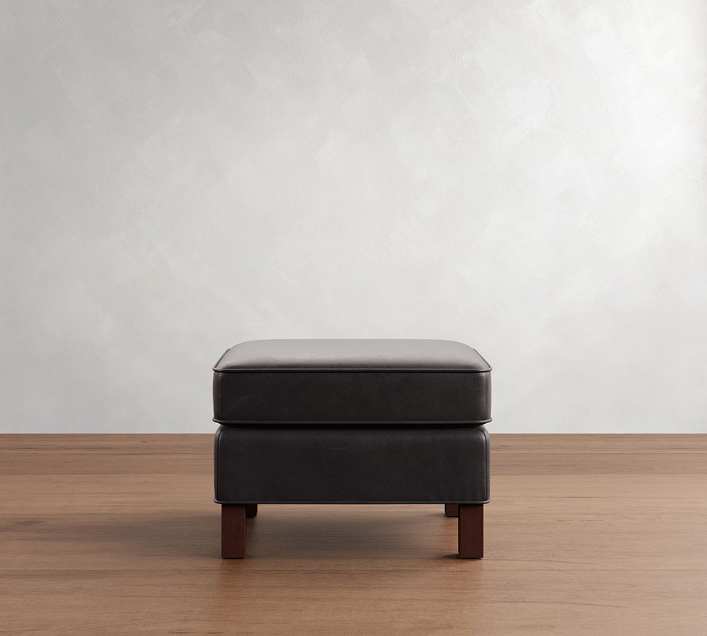 Tyler Leather Ottoman by Pottery Barn