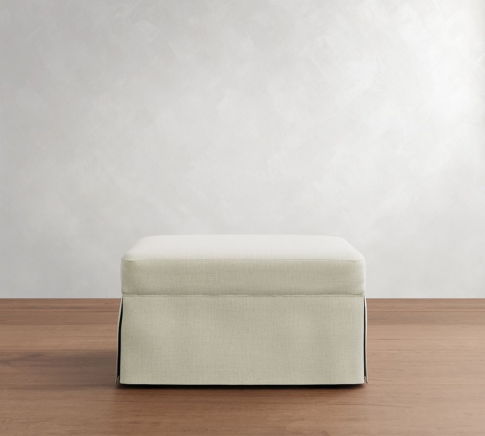 York Slipcovered Ottoman by Pottery Barn