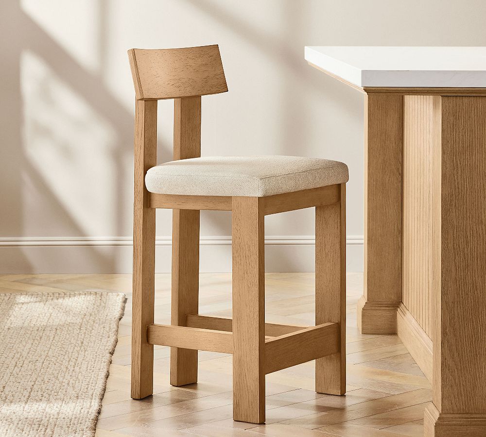 Aldon Upholstered Stool by Pottery Barn
