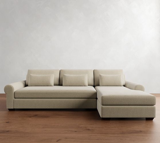 Big Sur Roll Arm Deep Seat Chaise Sectional (115"-158") by Pottery Barn
