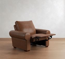 Big Sur Roll Arm Leather Power Recliner
