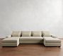 Big Sur Square Arm Deep Seat Double Chaise Sectional (146"&ndash;198")