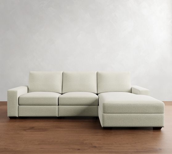 Big Sur Square Arm Power Reclining Chaise Sectional (114"-126") by Pottery Barn
