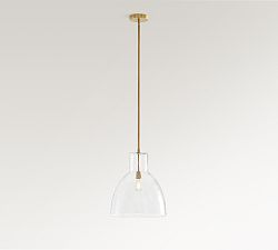 Open Box: Bridget Recycled Glass Pendant, Large (17" Diam.) - Tumbled Brass