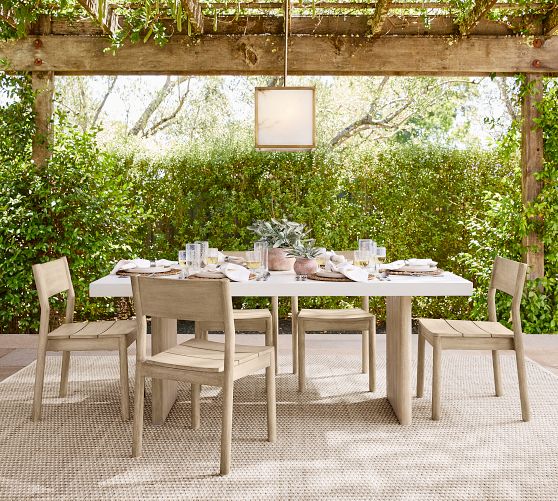 Nassau 11-Piece Teak Oval Outdoor Table with Maya Folding Dining
