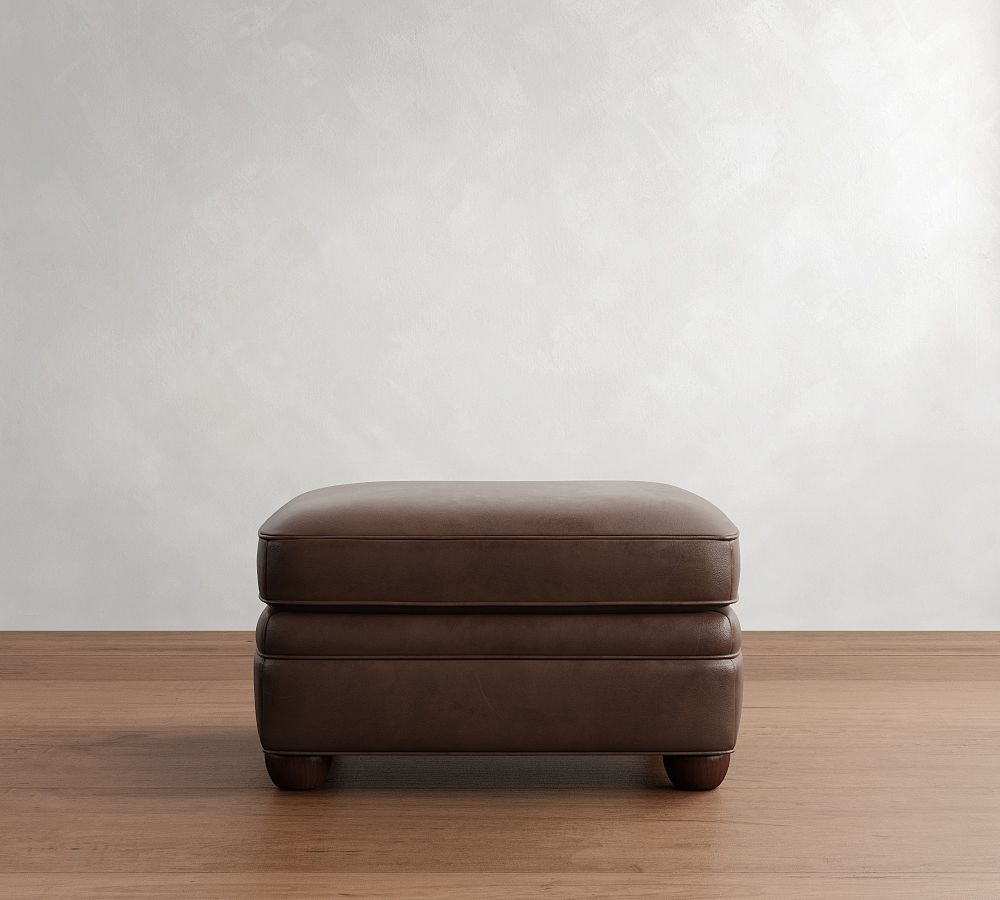 Chesterfield Leather Ottoman by Pottery Barn