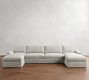 PB Comfort Roll Arm Slipcovered Double Chaise Sectional (135"&ndash;170")