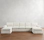 Pearce Roll Arm Slipcovered Double Chaise Sectional (136"&ndash;186")