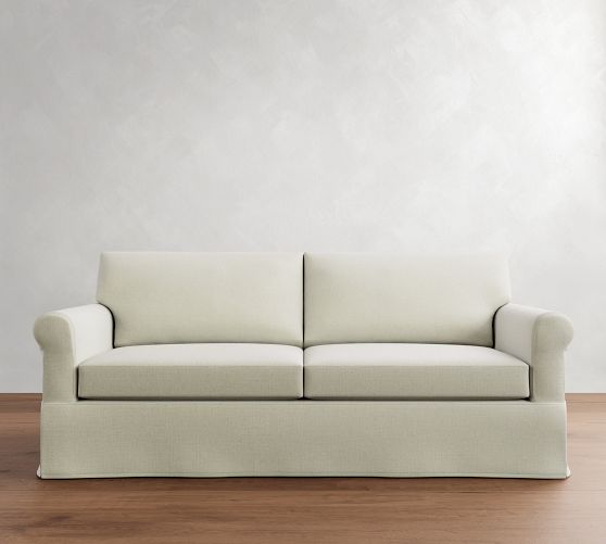 York Roll Arm Slipcovered Sleeper Sofa (75"-84") by Pottery Barn