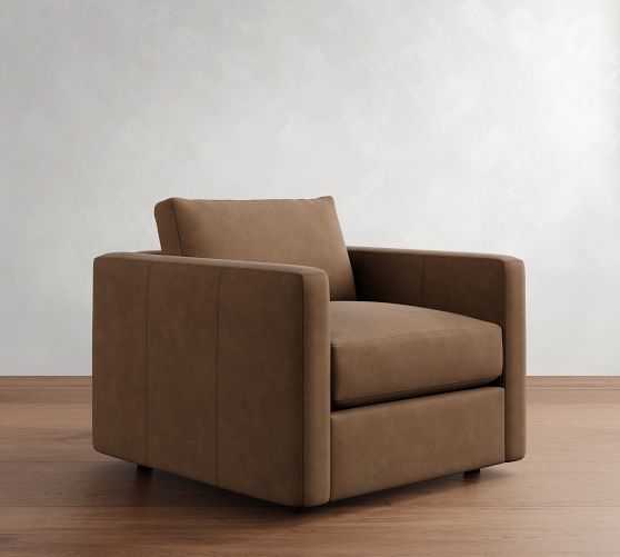 Carmel Slim Arm Leather Chair by Pottery Barn