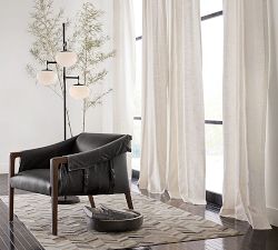 Custom Emery Linen Blackout Curtain - Ivory