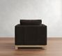 Jake Leather Seadrift Wood Base Chair