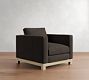 Jake Leather Seadrift Wood Base Chair