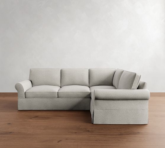 PB Comfort Roll Arm Slipcovered 3-Piece Sectional (108") by Pottery Barn