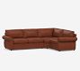Pearce Roll Arm Leather 3-Piece Wedge Sectional (125")
