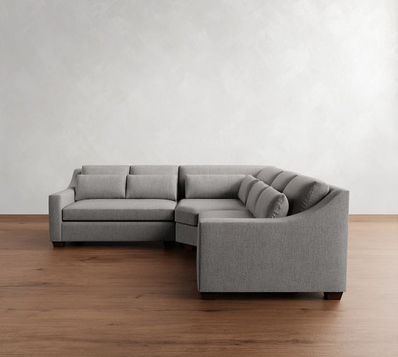 York Slope Arm Deep Seat 3-Piece L-Shaped Wedge Sectional (108") by Pottery Barn