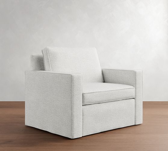 Cameron Square Arm Slipcovered Chair and a Half by Pottery Barn