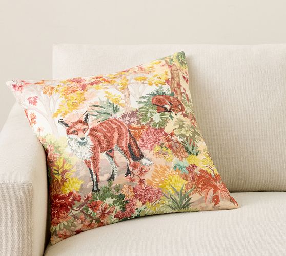 Fantastical Forest Embroidered Pillow Cover