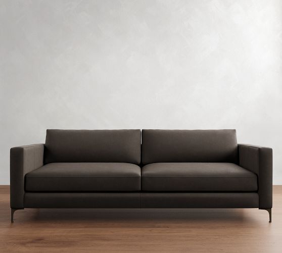 Jake Leather Sofa (63"-120") by Pottery Barn