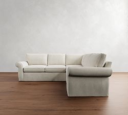 Pearce Roll Arm Slipcovered 4-Piece L-Shaped Sectional (114")