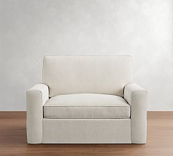 Pearce Square Arm Slipcovered Twin Sleeper Sofa  (58")